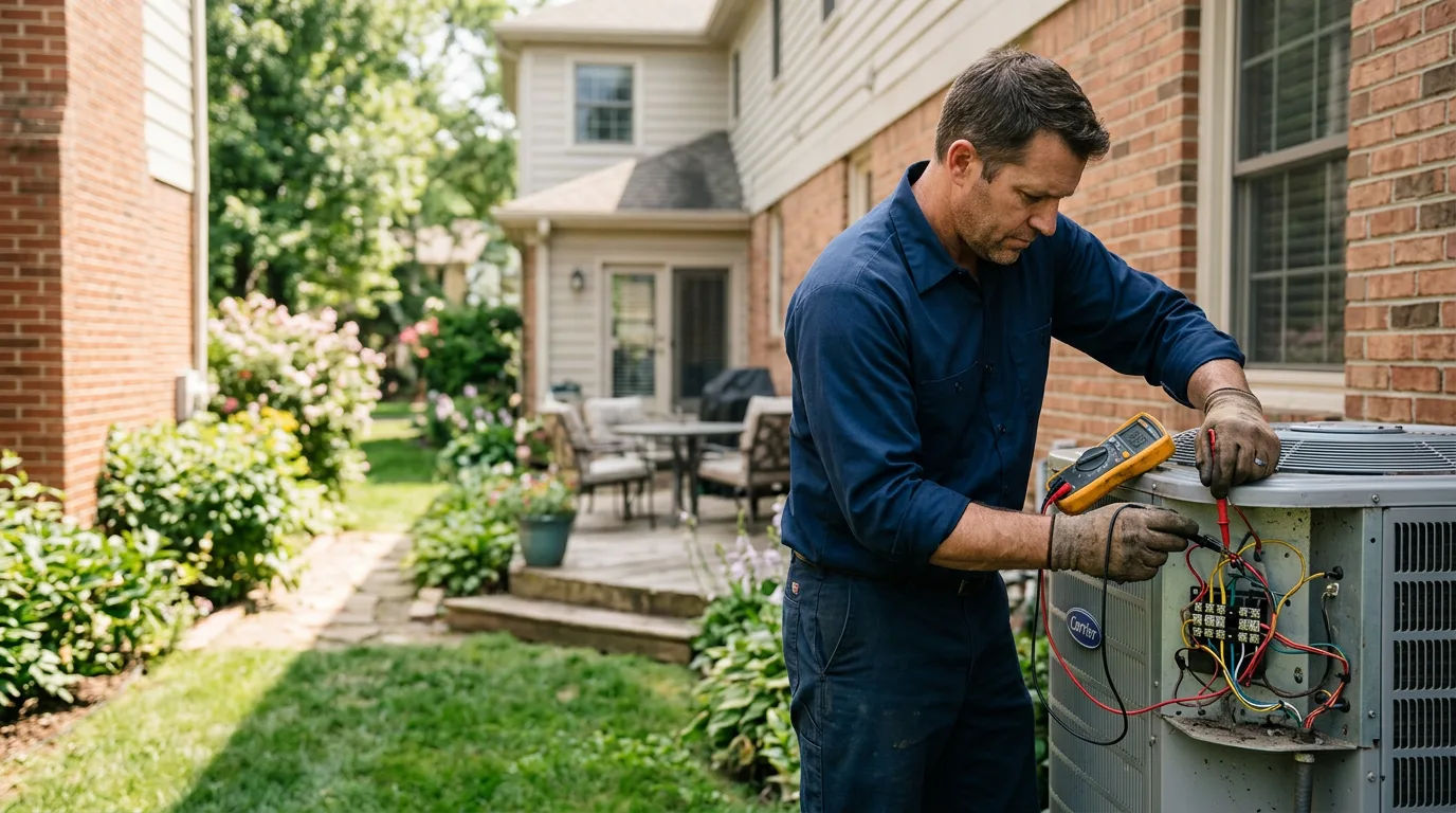 HVAC technician working near Falls City, TX